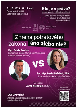 Plagát diskusie Kto je v práve?