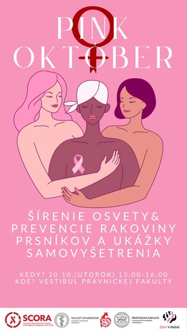 Pink október – 20. októbra 2026, 13:00–16:00, vestibul Právnickej fakulty UK
